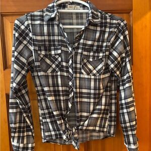 Passport Black and White Plaid Button Down Shirt